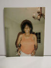 1987 VINTAGE FOUND PHOTOGRAPH COLOR ART PHOTO BUSTY BLACK WOMAN WIG CIGARETTE