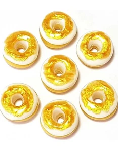 Barbi Dollhouse Miniature Food Mini Donuts Gold Top Tiny Cakes Pies Lot 👻🧲 5pc - Picture 1 of 12