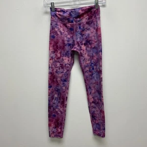 Athleta Girls Purple Tie Dye Gym High Rise Printed Chit Chat Tight Leggings L 12 - Picture 1 of 6