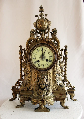 Hughe Heavy Solid Bronze  ART NOUVEAU  French Clock 1920 Cover