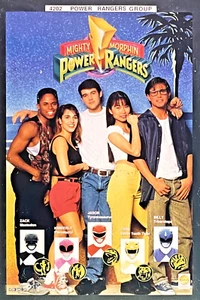 Vintage 1993 Poster Mighty Morphin Power Rangers Group Saban 21" x 32" Rare 4202 - Picture 1 of 1