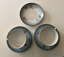 Antique L.S.&S. Austria Handmade/Handpainted Porcelain Set 2 Cups/3 Saucers #382