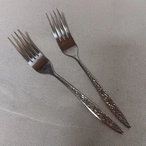Ekco Balboa Dinner Forks 2 Stainless Steel 7.25" Geometric - Picture 1 of 6