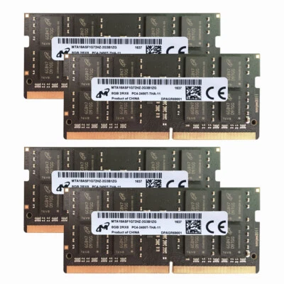 Micron 4x 8GB 2Rx8 PC4-2400T DDR4 19200Mhz 260Pin SODIMM Laptop Memory Non Ecc - Image 1 of 4