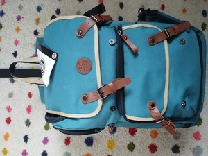 Go groove Camera Bag Backpack Teal and Brown  - Picture 1 of 8