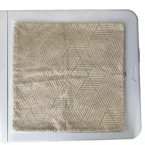 New West Elm 20" Square Geo Facet Jacquard Velvet Pillow Cover Camel Tan Beige - Picture 1 of 10
