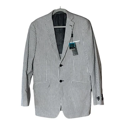 Ferrecci Pinstripe Cotton Men’s Jacket Blazer Size 42L New with Tags - Image 1 of 4