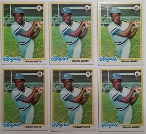 (6) Lotto carte da baseball vintage 1978 Topps Frank White #248 K.C. Royals VG+ - Foto 1 di 2