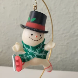 Hallmark Schlittschuh Schneemann Weihnachtsschmuck 1979 Vintage Baumschneider Sammlung - Bild 1 von 5