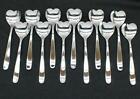 SET OF 12 HEART-SHAPED COFFEE/TEA/DESSERT 5 SPOONS   ALESSI FOR DELTA AIRLINES
