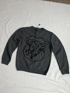 NWT Gap Kids Gray Lion Sweater Sz XL Wool Blend Youth 12 Long Sleeve - Picture 1 of 9