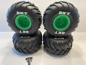 BKT Spin Master Grave Digger RC Monster Jam Wheel Tire Front and Rear - Set of 4 - Picture 1 of 6