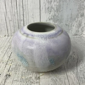 David Brown Studio Pottery Ball Vase - Purple / Blue Colouring - Picture 1 of 11
