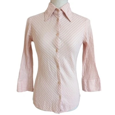 VTG 1973 Gianfranco Ferre Jeans Women's Buttoned Collared Blouse 3/4 Sleeves XS - Image 1 of 4