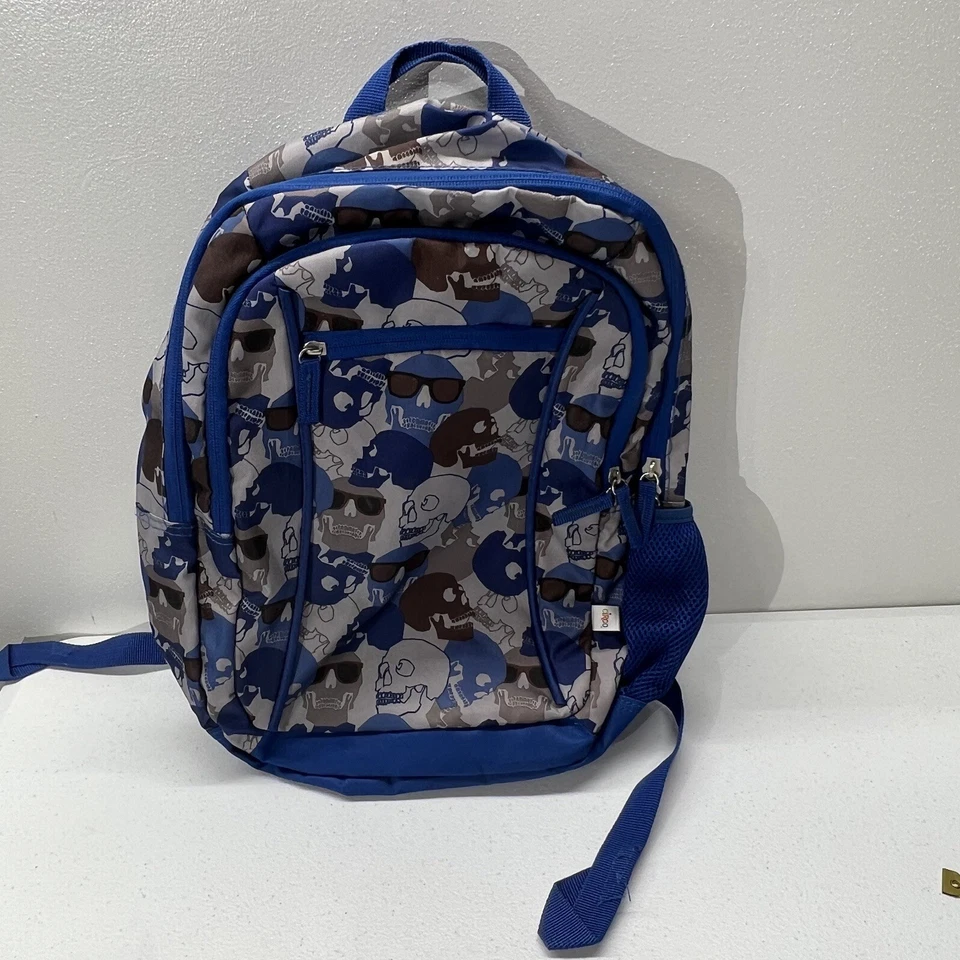 Mochila Circo 17” Azul Y Gris Calavera Iluminada (Push Power) Con Cierre de Cremallera Foto 1 de 4