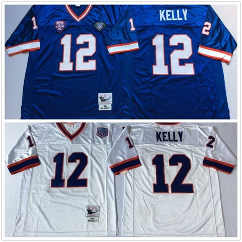 Vintage Jim Kelly #12 Buffalo Bills Throwback Stitched Jersey Cover