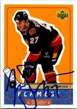 Todd Simpson autographed hockey card (Calgary Flames) 1999 Upper Deck Retro #10