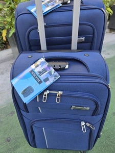 Travel Suitcase 2 Pc.set 8 Wheels Spinner Combination Lock Extra Lightweight... - Picture 1 of 7