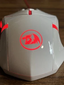 Red Dragon Wired USB LED Optical Gaming Mouse 3200 DPI Redragon Weighted White - Picture 1 of 5