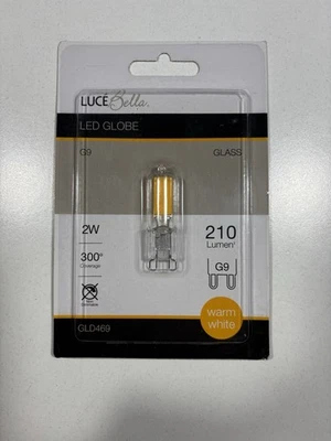Luce Bella  2W G9 Glass LED Light Lamp Globe Bulb 210 Lumen - Image 1 of 2