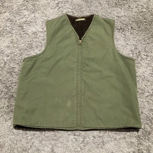 Vintage 1940s WW2 US Military Alpaca Lined Deck Vest (20.5x22.5) Conmar Zipper - Picture 1 of 13
