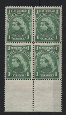 Newfoundland #80 1c yellow green 2MH /2MNH QUEEN ELIZABETH 1898 — 第 1/2 张图片
