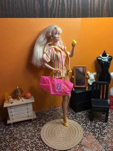 Vintage Barbie Outfit - Swimsuit & Bag + Coverup, Mules & Seashell - Picture 1 of 18
