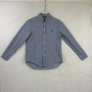 Camisa Ralph Lauren Niños Azul A Cuadros Natural Elastizada Abotonada M 10/12 Usada en Excelente Condición - Imagen 1 de 15