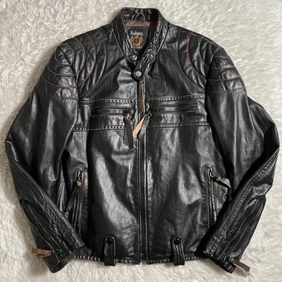 Chaqueta de cuero Schott Schott para hombre Chaqueta acolchada para jinetes Arco iris aleta vintage Foto 1 de 4