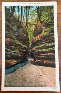 Hexentor Hexenschlucht Vintage Postkarte Dells des Wisconsin River WI - Bild 1 von 2