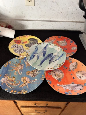 Набор столовой посуды Anthropologie x Voutsa — 5 обеденных тарелок, 5 десертных тарелок, сервировка - Изображение 1 из 4