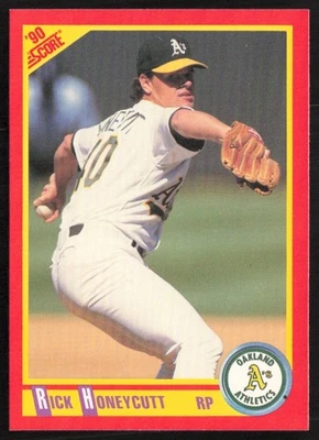 1990 Score Rick Honeycutt Oakland Athletics #317 - Image 1 of 2