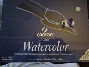 Canson Montval Aquarellblock 140 Pfund, weiß, 12 x 16 Zoll/15 Blatt  - Bild 1 von 8
