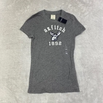 Abercrombie Kids Girls Medium Gray Moose 1892 Graphic T Shirt NWT - Image 1 of 4
