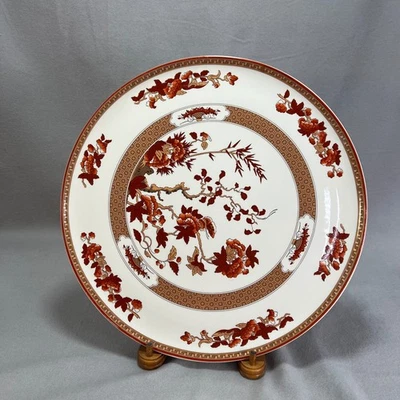 Spode Indian Tree Cake Plate Rust Orange 12 1/2" Round Flat Chinoiserie Floral - Image 1 of 4