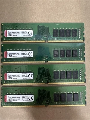 64GB Kingston (4x16GB) 2400MHz DDR4 Non-ECC Desktop RAM Memory KVR24N17D8/16 - Image 1 of 2