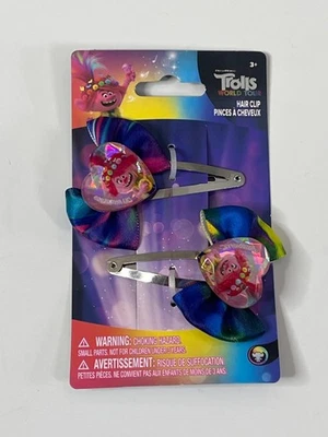 Trolls World Tour Girls Hair Clips 2 Pack Pink Blue Purple NWT - Image 1 of 4