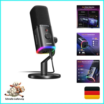 XLR/USB Gaming Mikrofon für Streaming Podcast Studio, Dynamisches Mikrofon mi... - Bild 1 von 4