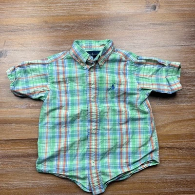 Ralph Lauren Plaid Button Down Shirt Short Sleeve Casual 3/3T - Image 1 of 4