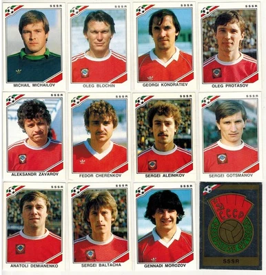 Mexico 86 Panini Lot 12 Stickers USSR Badge Blochin Protasov Original Unused - Image 1 of 2