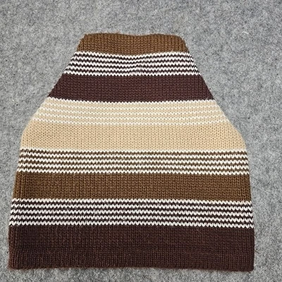 Gorro vintage Wigwam Mills a rayas marrón crema blanco Foto 1 de 4