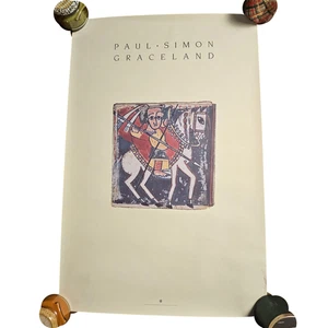 Paul Simon Graceland 23x35 Vintage 1986 Promo Poster Warner Bros Records Rock - Picture 1 of 8