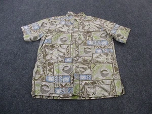 Vintage Reyn Spooner Shirt Men M Aztec Graphic Coconut Print Hawaiian Vacation - Picture 1 of 8
