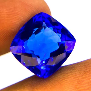 GORGEOUS 13.40 CT TANZANITE BLUE QUARTZ CUSHION BRAZIL GEMSTONE CHRISTMAS GIFT - Picture 1 of 3