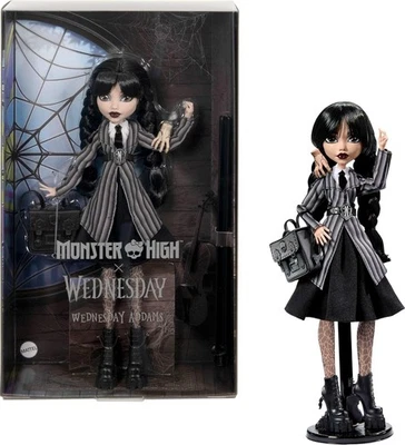 Muñeca Monster High Wednesday y accesorios, Wednesday Addams coleccionable en Nev Foto 1 de 4
