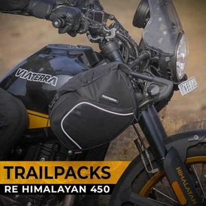 CANVAS TRAILPACK BLACK BAGS fit for Royal Enfield Himalayan 450 or Crashbar Bag - Imagen 1 de 7