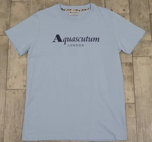 Men's Aquascutum London Sky Blue Crew Neck T Shirt Large RRP £85 - Picture 1 of 5