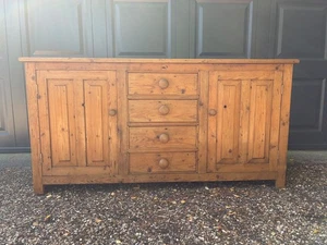 Reclaimed Pine Sideboard, 2 Door / 4 Drawer, 1.5m long / 52.5cm deep / 75cm high - Picture 1 of 5