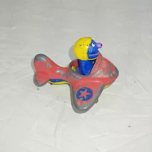 1986 Muppets Grover Metal Airplane "2.5 Diecast Vintage Sesame Street Toy worn - Picture 1 of 11