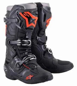 Alpinestars Tech 10 MX Boots Black/Red Fluorescent - Picture 1 of 8